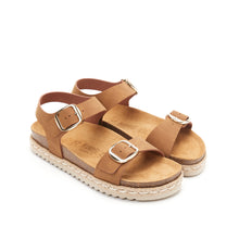 Carica l'immagine nel visualizzatore di Gallery, Cognac Brown platforms INES made with eco-leather