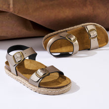 Carica l'immagine nel visualizzatore di Gallery, Bronze platforms INES made with eco-leather