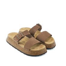 Carica l'immagine nel visualizzatore di Gallery, Brown platforms MARA made with nubuck leather