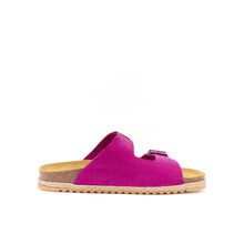 Load image into Gallery viewer, Magenta two-straps ALBERTO made with suede leather