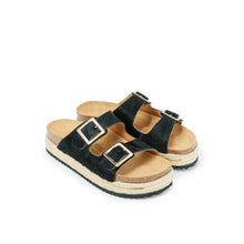 Load image into Gallery viewer, Black platforms AURORA made with leather