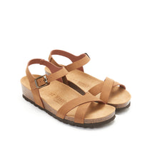 Charger l'image dans la galerie, Cognac Brown platforms SARA made with eco-leather
