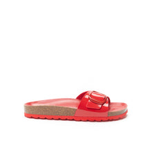 Load image into Gallery viewer, Red single-strap sandals AGATA made with eco-leather