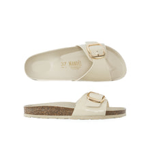 Load image into Gallery viewer, Beige single-strap AGATA BIG BUCKLE made with eco-leather