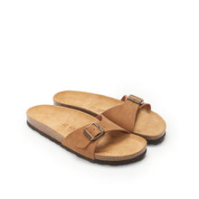 Charger l'image dans la galerie, Cognac Brown single-strap AGATA made with eco-leather