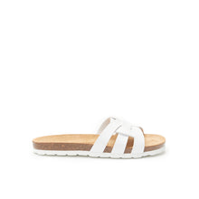 Carica l'immagine nel visualizzatore di Gallery, White sandals CLARA made with eco-leather