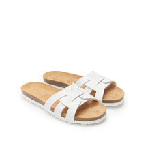 Carica l'immagine nel visualizzatore di Gallery, White sandals CLARA made with eco-leather