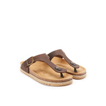 Load image into Gallery viewer, Dark Brown thong sandals BLANCA made with leather
