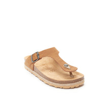 Carica l'immagine nel visualizzatore di Gallery, Cognac Brown thong BLANCA made with eco-leather