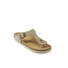 Carica l'immagine nel visualizzatore di Gallery, Taupe thong BLANCA made with oiled leather