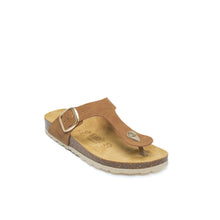 Carica l'immagine nel visualizzatore di Gallery, Cognac Brown thong BLANCA made with eco-leather