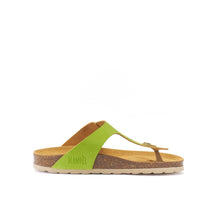 Load image into Gallery viewer, Green Tea thong BLANCA BIG BUCKLE made with eco-leather