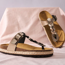 Carica l'immagine nel visualizzatore di Gallery, Bronze platforms LUNA made with eco-leather