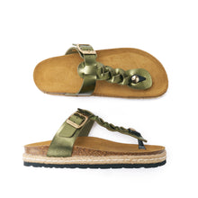 Carica l'immagine nel visualizzatore di Gallery, Moss Green platforms LUNA made with eco-leather