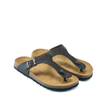 Load image into Gallery viewer, Dark Brown thong DAVID made with oiled leather