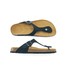 Load image into Gallery viewer, Black thong DAVID made with nubuck leather