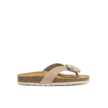 Carica l'immagine nel visualizzatore di Gallery, Taupe thong LENE made with suede leather