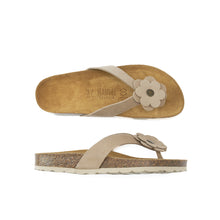 Carica l'immagine nel visualizzatore di Gallery, Taupe thong LENE made with suede leather