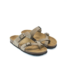 Carica l'immagine nel visualizzatore di Gallery, Taupe thong DARIA made with nubuck leather