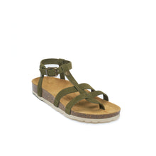 Carica l'immagine nel visualizzatore di Gallery, Moss Green sandals NINA made with suede leather