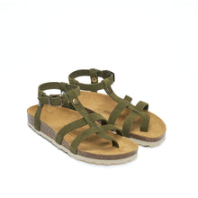 Carica l'immagine nel visualizzatore di Gallery, Moss Green sandals NINA made with suede leather