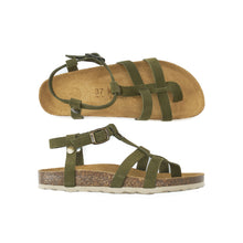Carica l'immagine nel visualizzatore di Gallery, Moss Green sandals NINA made with suede leather