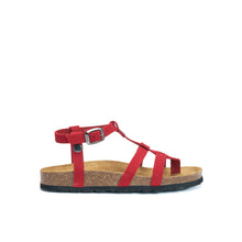 Carica l'immagine nel visualizzatore di Gallery, Red sandals NINA made with suede leather