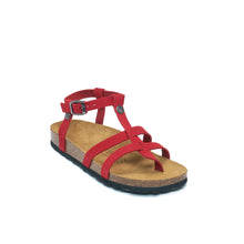 Carica l'immagine nel visualizzatore di Gallery, Red sandals NINA made with suede leather