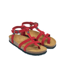 Carica l'immagine nel visualizzatore di Gallery, Red sandals NINA made with suede leather