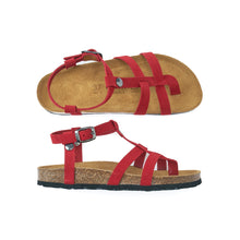 Carica l'immagine nel visualizzatore di Gallery, Red sandals NINA made with suede leather