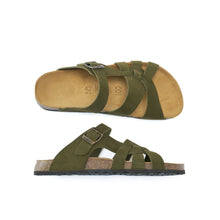 Carica l'immagine nel visualizzatore di Gallery, Moss Green multi-straps ALVARO made with suede leather