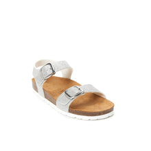 Carica l'immagine nel visualizzatore di Gallery, Silver sandals INES made with eco-leather