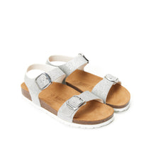 Carica l'immagine nel visualizzatore di Gallery, Silver sandals INES made with eco-leather