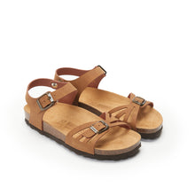 Carica l'immagine nel visualizzatore di Gallery, Cognac Brown sandals NEVA made with eco-leather