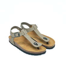 Charger l'image dans la galerie, Grey sandals LEON made with nubuck leather