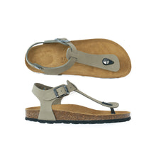 Charger l'image dans la galerie, Grey sandals LEON made with nubuck leather