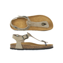 Charger l'image dans la galerie, Taupe sandals LEON made with nubuck leather