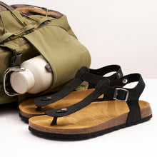 Load image into Gallery viewer, Black sandals LEON made with nubuck leather