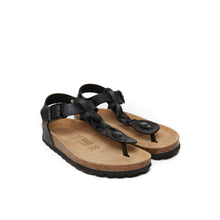 Load image into Gallery viewer, Black sandals AIDA made with eco-leather