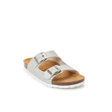 Load image into Gallery viewer, White two-strap sandals ALBERTO made with eco-leather