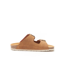 Charger l'image dans la galerie, Cognac Brown two-straps ALBERTO BIG BUCKLE made with eco-leather