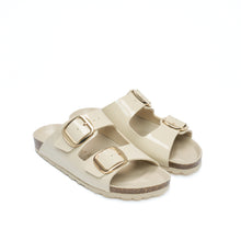 Charger l'image dans la galerie, Beige two-straps ALBERTO BIG BUCKLE made with eco-leather