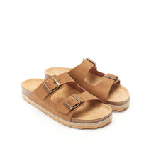 Carica l'immagine nel visualizzatore di Gallery, Cognac Brown two-straps ALBERTO made with eco-leather