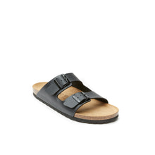 Charger l'image dans la galerie, Black two-straps ALBERTO made with eco-leather