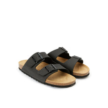 Charger l'image dans la galerie, Black two-straps ALBERTO made with eco-leather