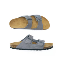 Charger l'image dans la galerie, Grey two-straps ALBERTO made with suede leather