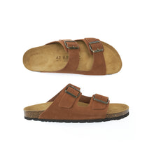 Charger l'image dans la galerie, Chestnuts two-straps ALBERTO made with suede leather