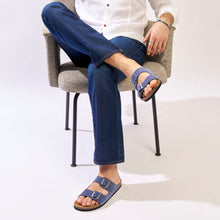 Load image into Gallery viewer, Jeans two-straps ALBERTO made with suede leather