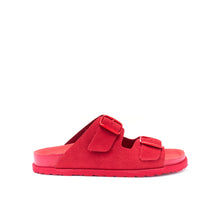 Load image into Gallery viewer, Red two-straps ANA made with suede leather