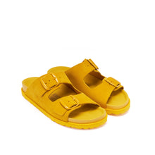 Load image into Gallery viewer, Mustard two-straps ANA made with suede leather